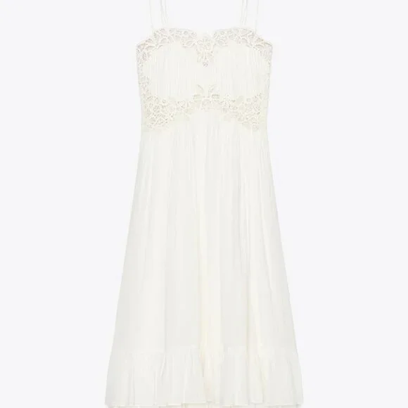 NWT ZARA ZW COLLECTION EMBROIDERED DRESS S, L - Picture 3 of 9